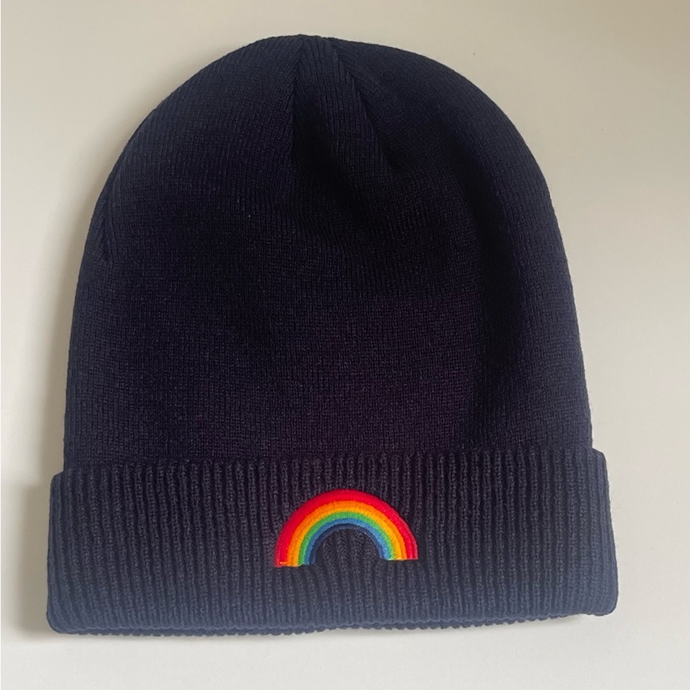 NWT Aviator Nation Rainbow Embroidered Beanie